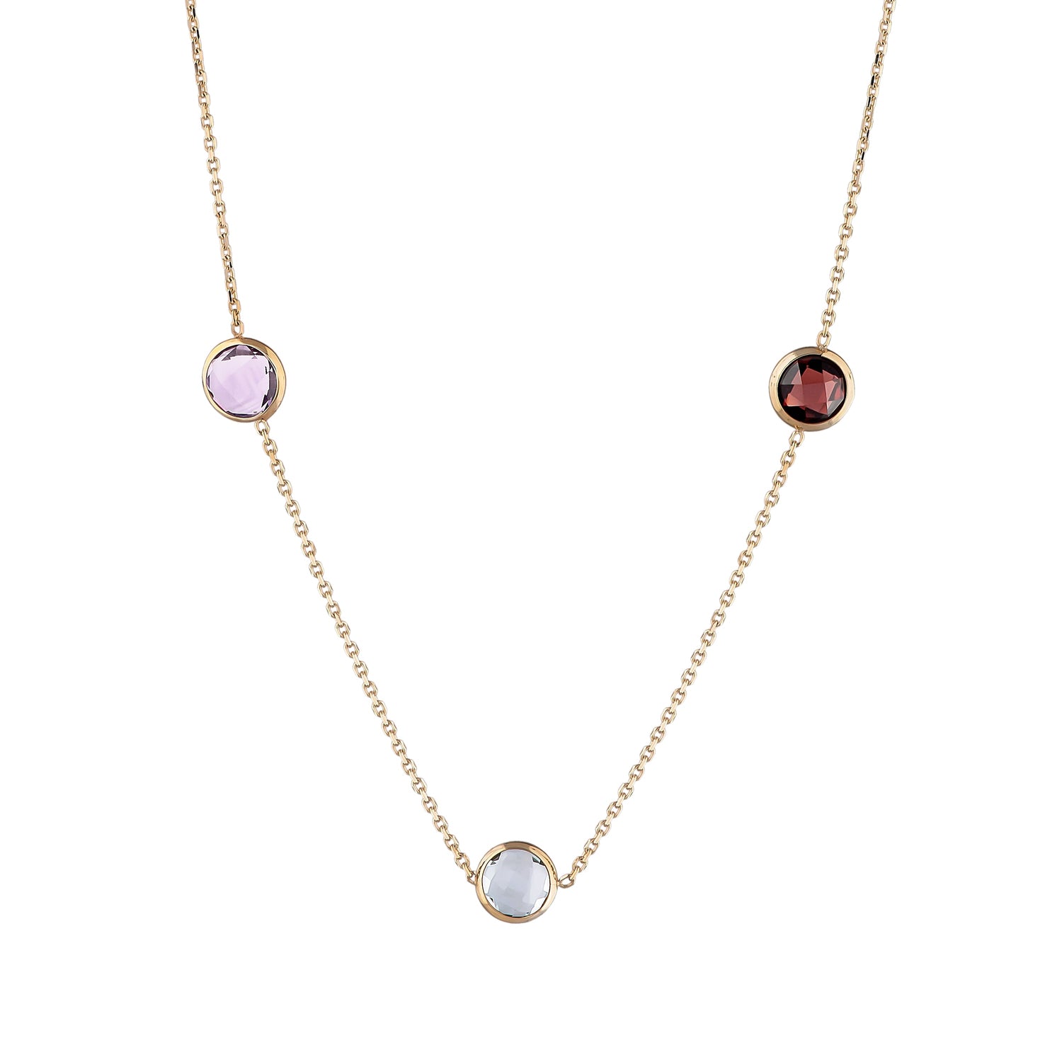 Renkli Taşlı Pırlanta Kolye