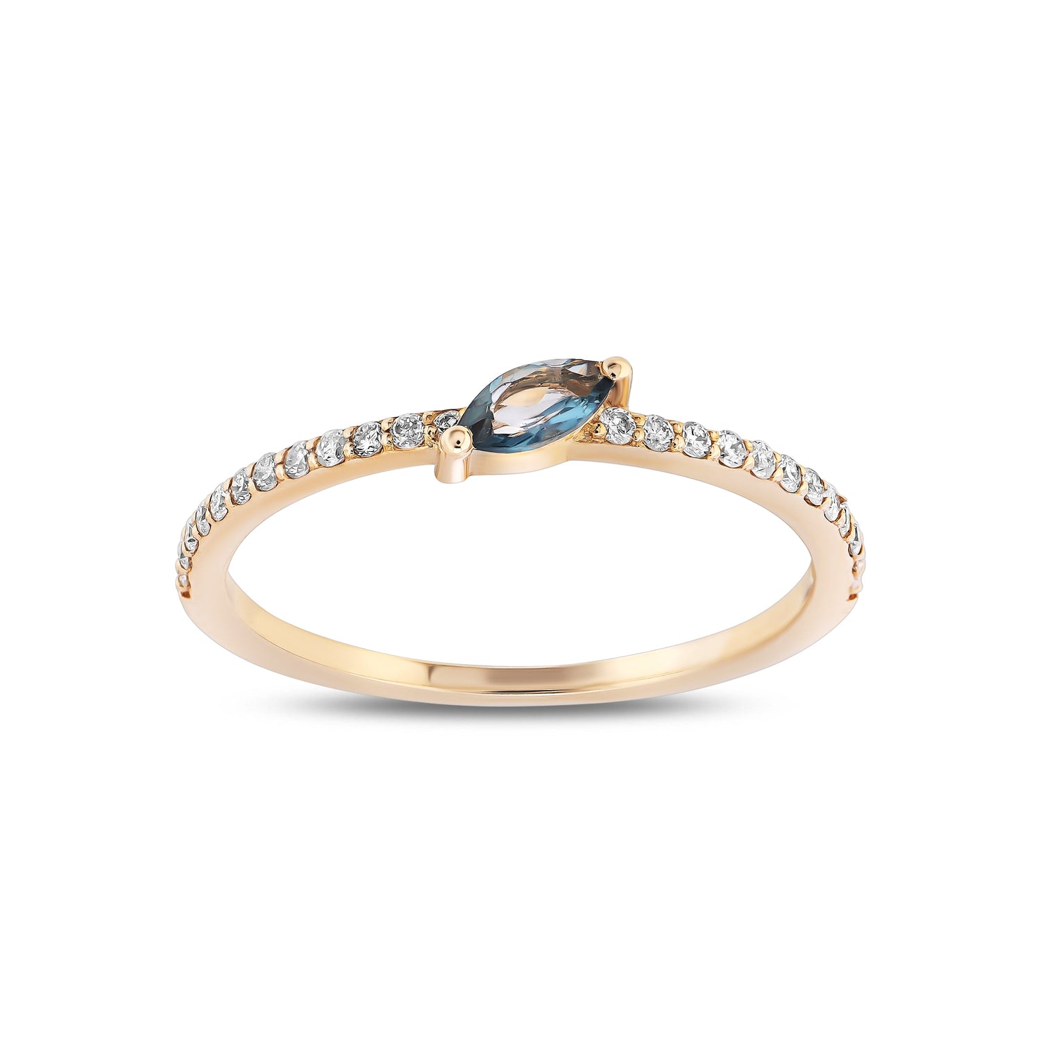 Renkli Taşlı Pırlanta Yüzük