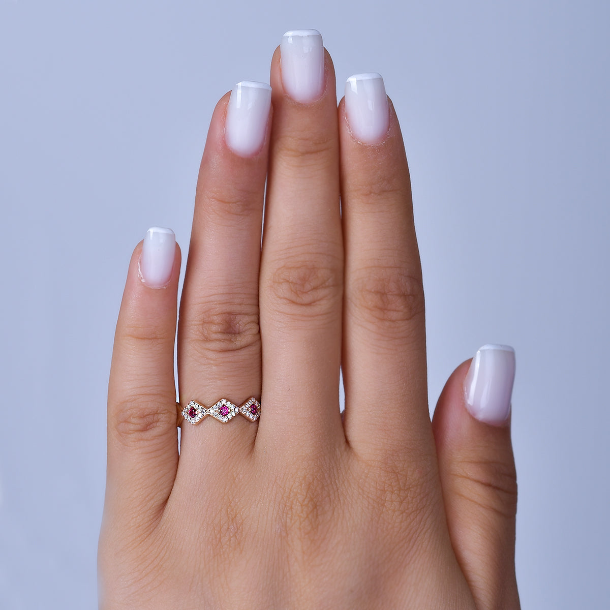 Renkli Taşlı Pırlanta Yüzük